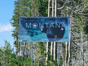 Welcome To Montana sign